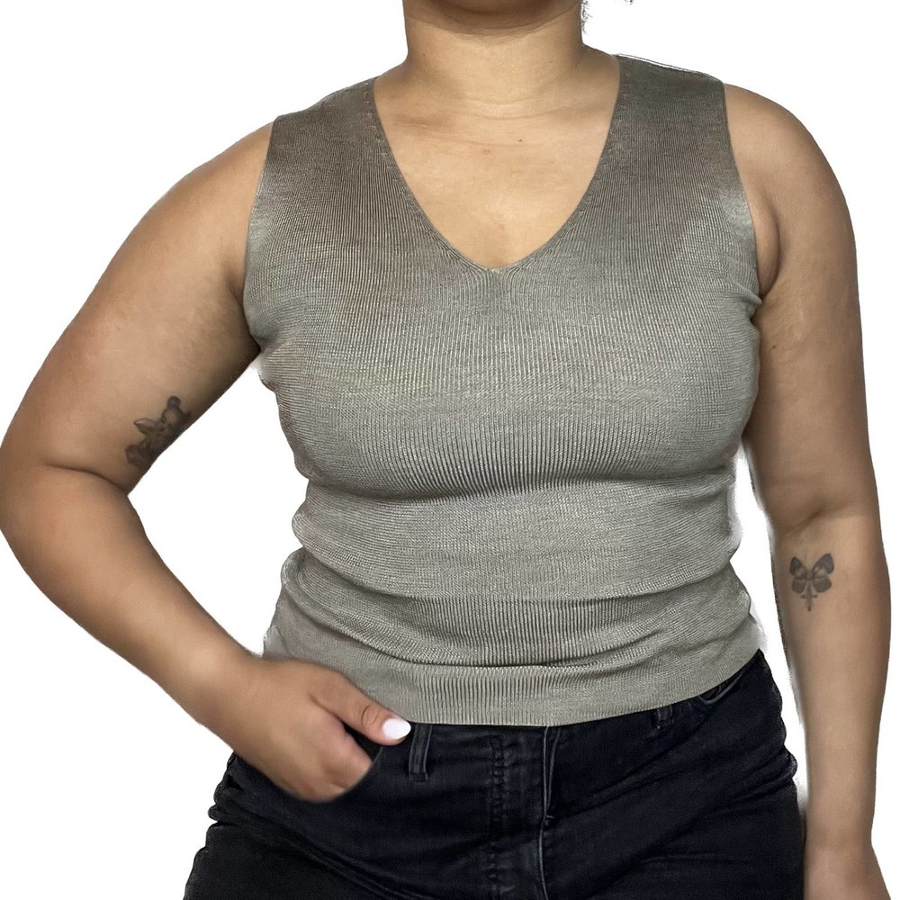 Gray-Brown Vintage Banana Republic Silk Mesh Tank